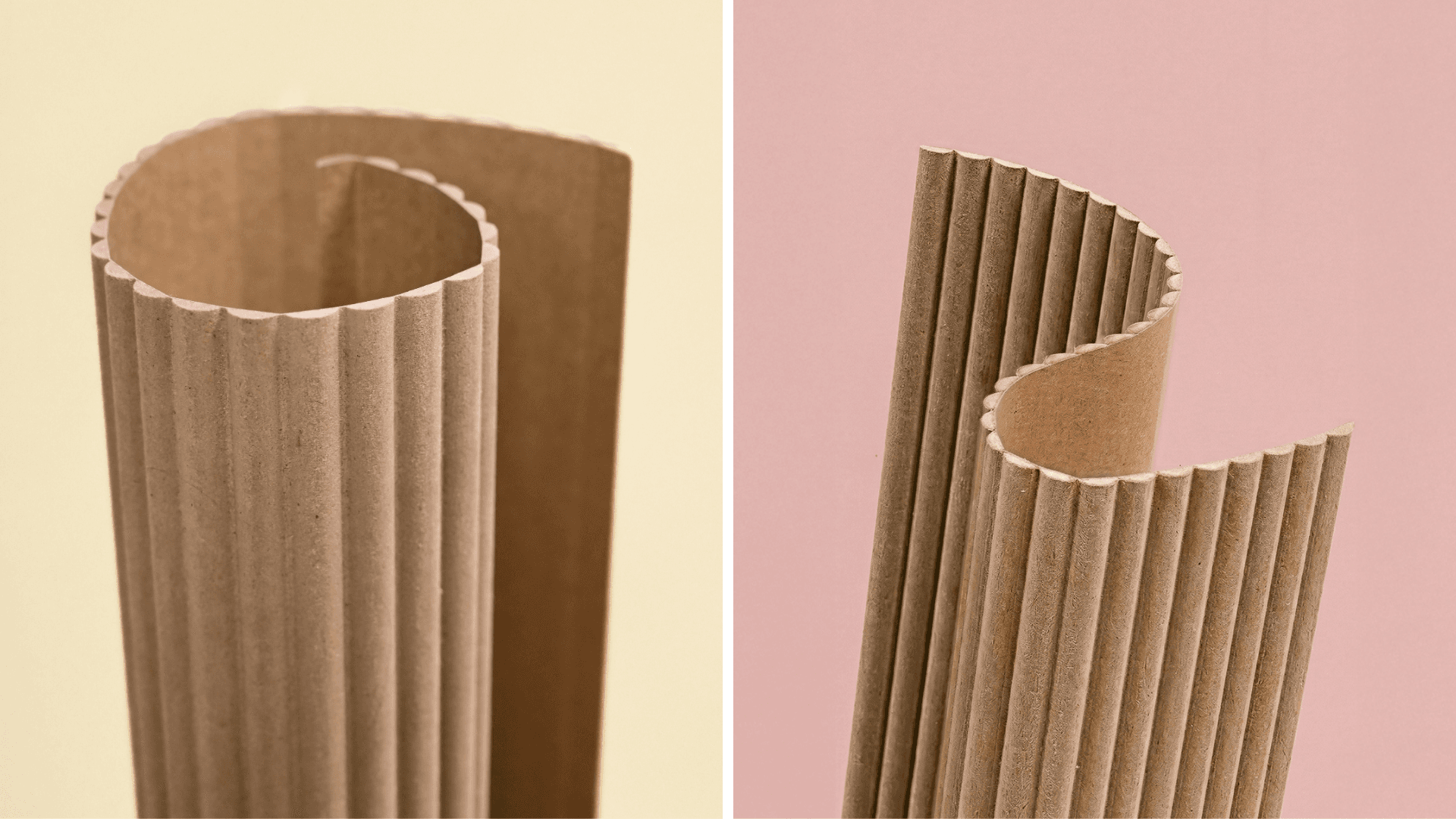 Close up of flexible fluted IKEA IVAR panel material showing the curved panel design before installation