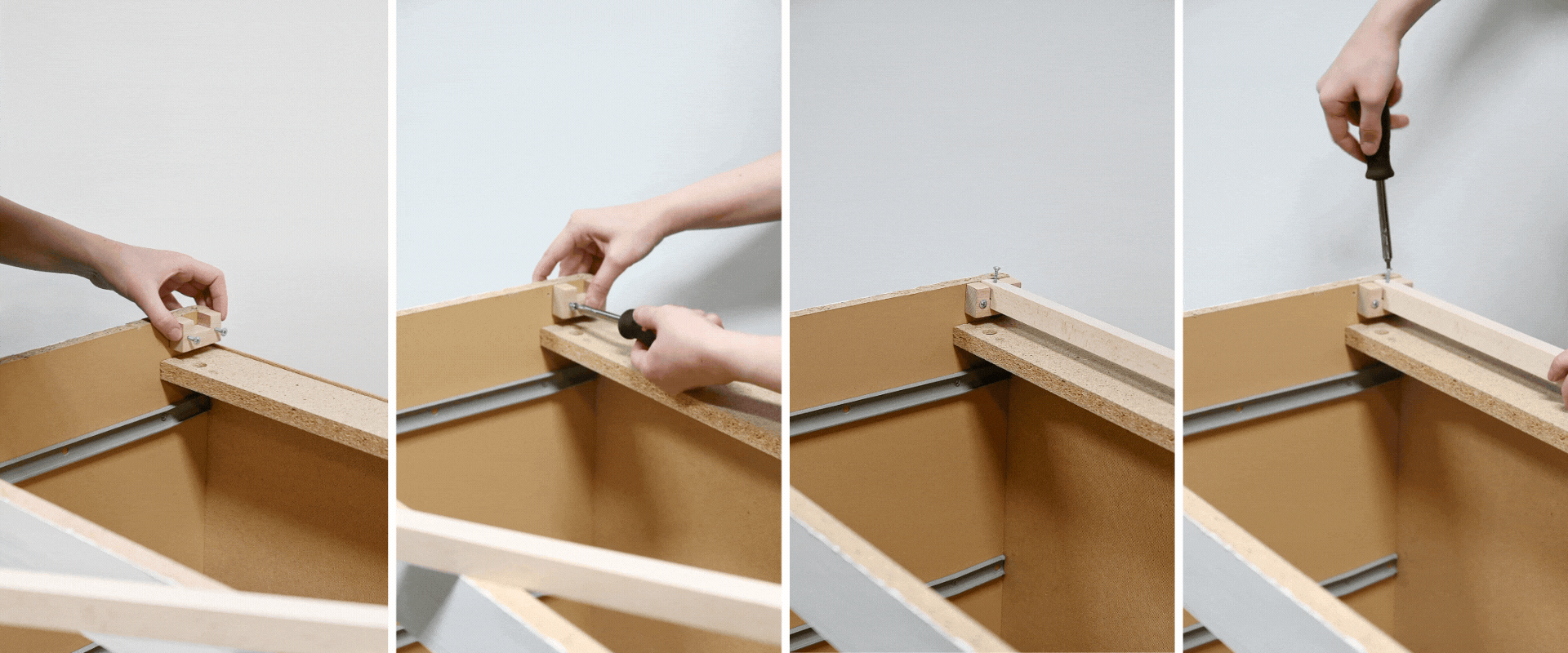 Step by step installation of MALM bracket inside IKEA dresser to enable adding legs